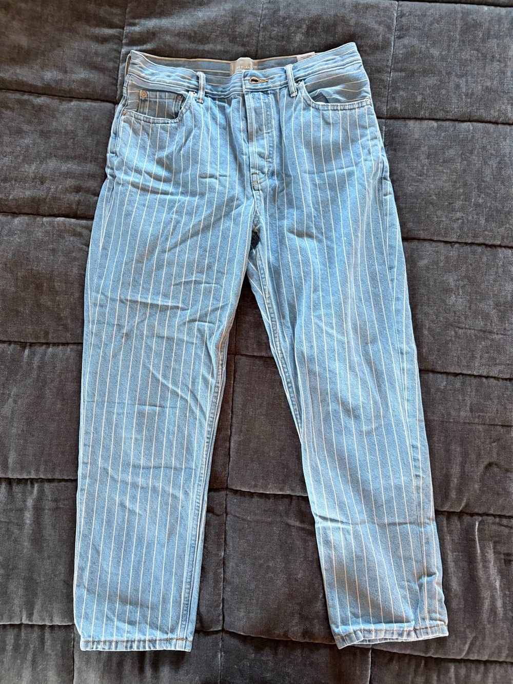 Everlane Women’s Light Blue Pinstripe Jeans